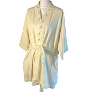 VTG Charter Club Womens 100% Cotton Terry Cloth Bathrobe Sz XS Made in Turkey